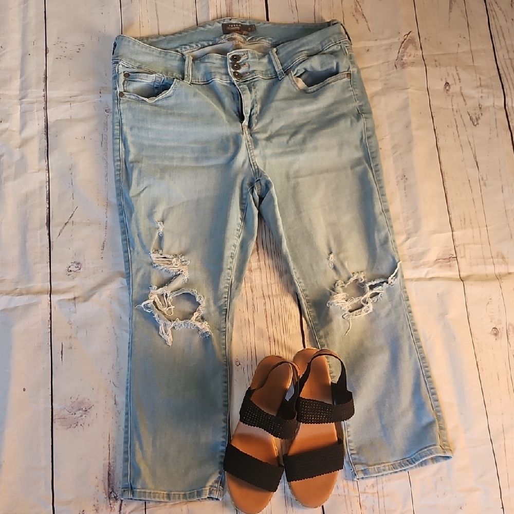 Light Blue Distressed Women Jeans